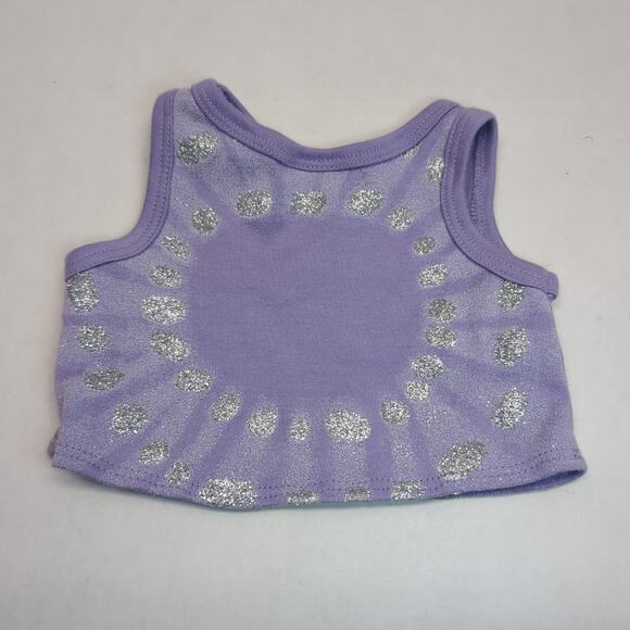 Build A Bear Aloha Shirt Purple Sparkle Glitter Tank Top - Picture 2 of 3